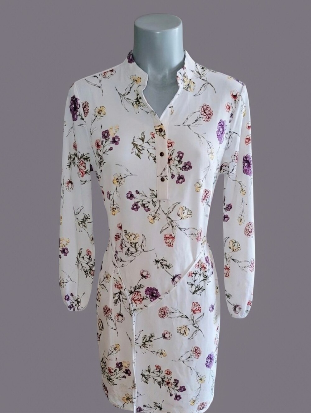 NEW Beechers Brook Floral Long Sleeve Henley Day Dress